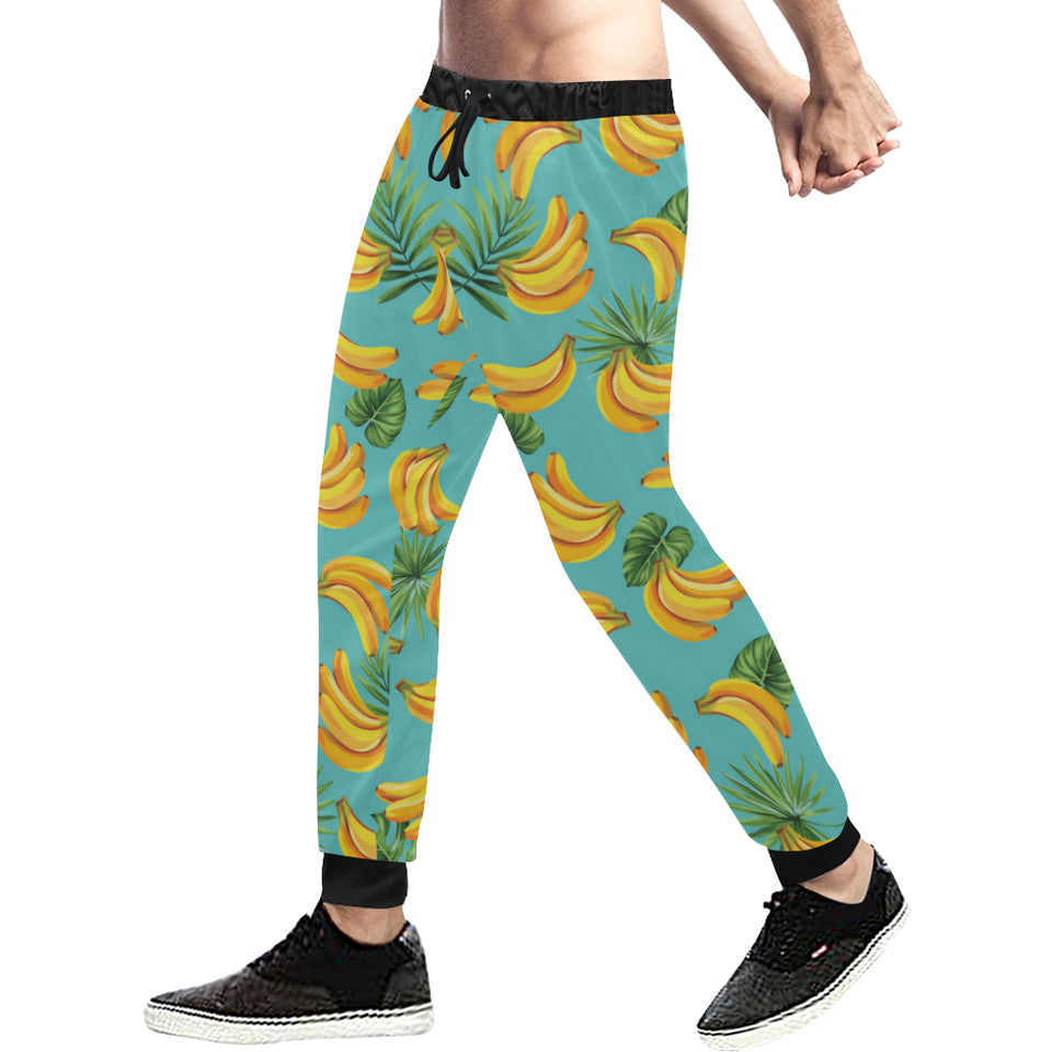 Banana Palm Leaves pattern background Unisex Casual Sweatpants