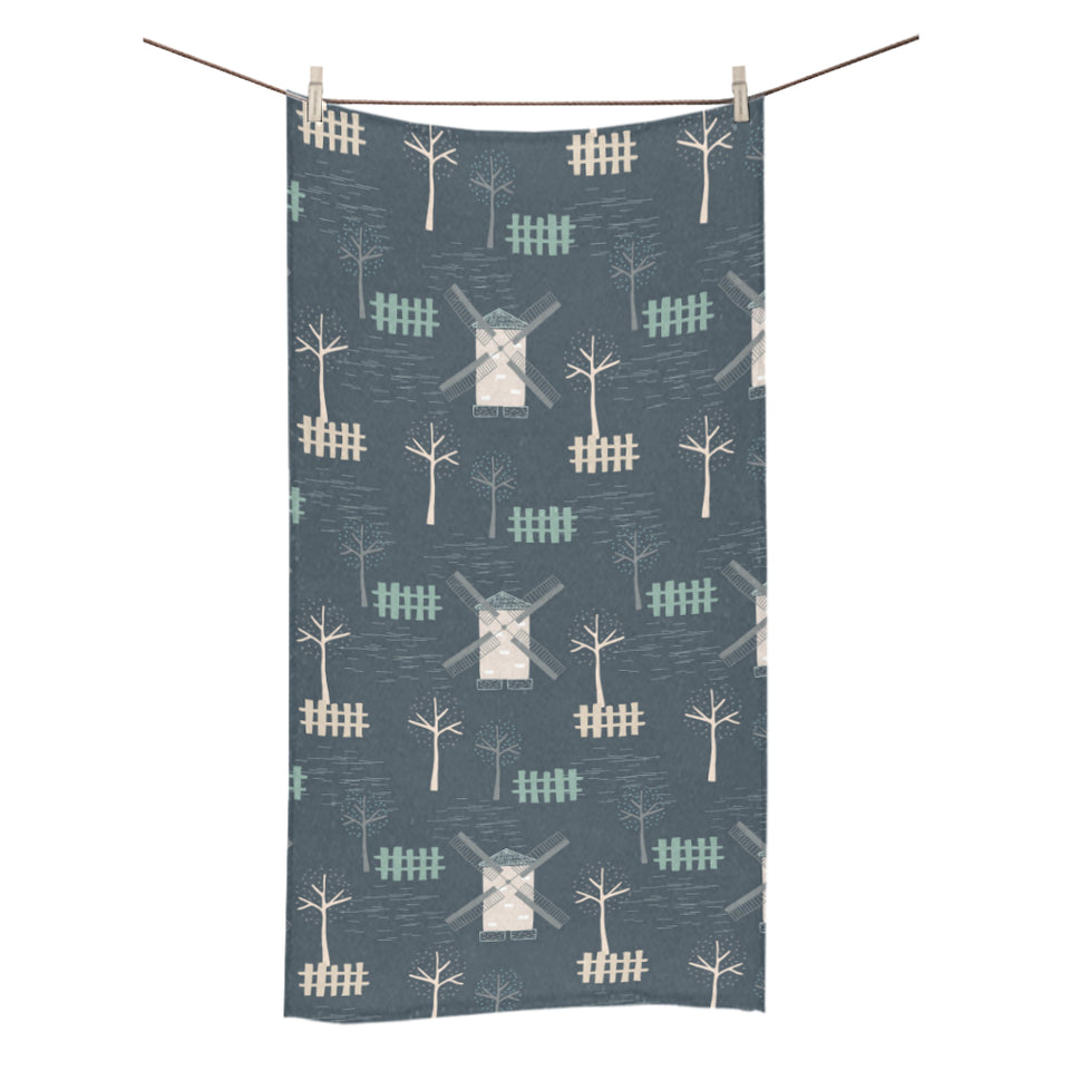 windmill tree pattern Bath Towel