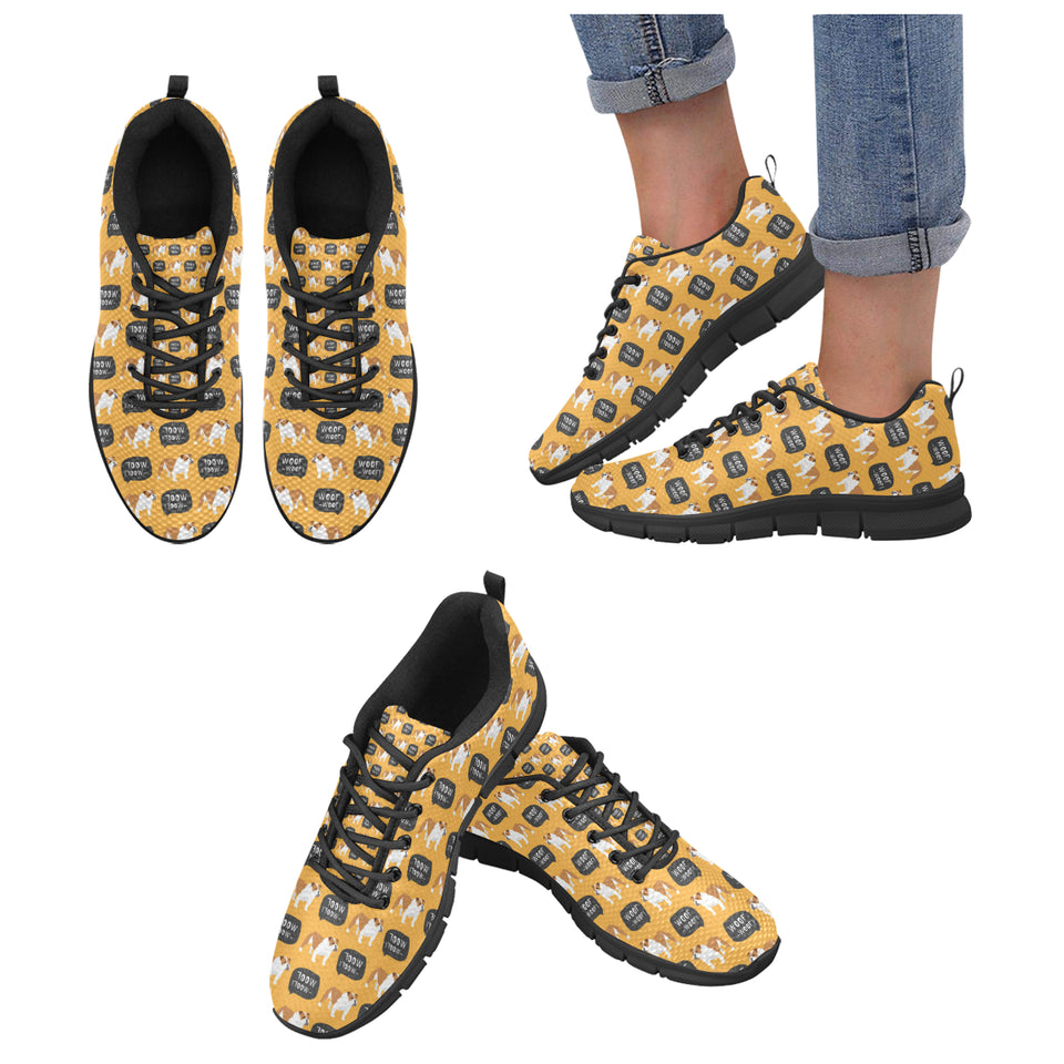 English Bulldog Pattern Print Design 04 Women's Sneaker Shoes