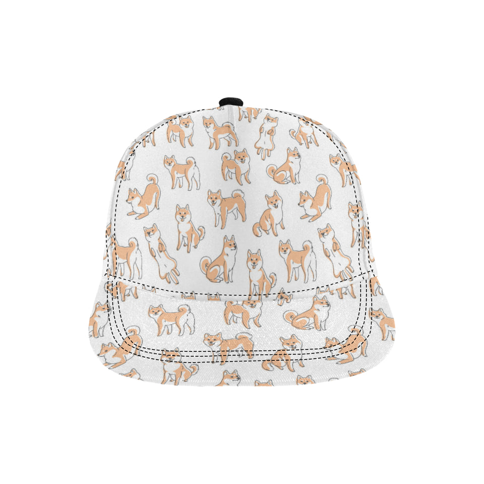 shiba inu dog pattern All Over Print Snapback Cap