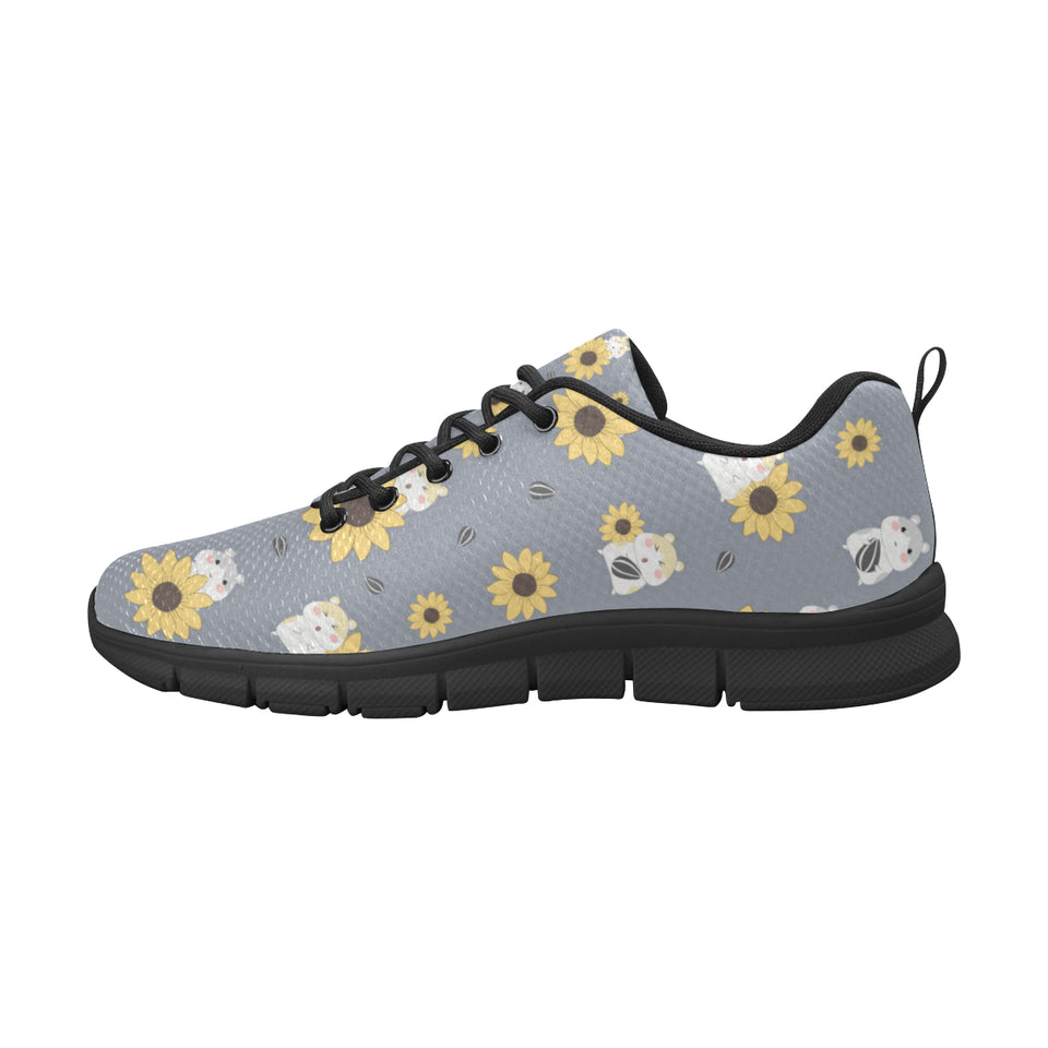 Cute hamster sunflower pattern background Men's Sneaker Shoes