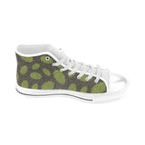 Hop pattern black background Men's High Top Canvas Shoes White