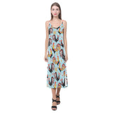 Rooster chicken cock snowfalke V-Neck Open Fork Long Dress