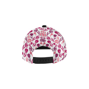 pink sketch tulip pattern All Over Print Snapback Cap