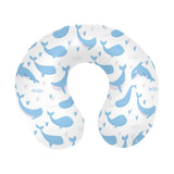 Blue whale pattern U-Shaped Travel Neck Pillow
