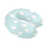 White cute hamsters heart pattern U-Shaped Travel Neck Pillow