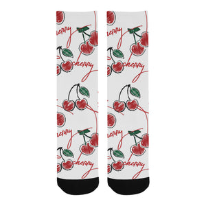 Hand drawn cherry pattern Crew Socks