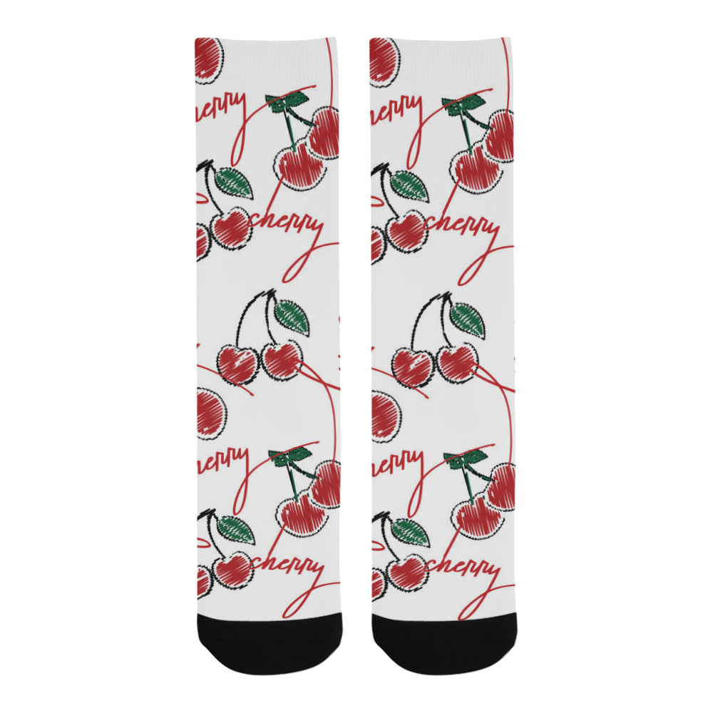 Hand drawn cherry pattern Crew Socks