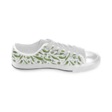 Hand drawn sketch style green Chili peppers patter Men's Low Top Shoes White