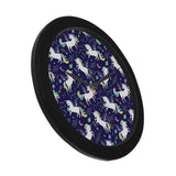 Hand drawn cute unicorn star planet Elegant Black Wall Clock