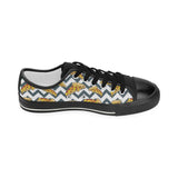 Pizza design pattern Kids' Boys' Girls' Low Top Canvas Shoes Black