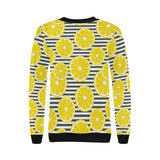 slice of lemon design pattern Women's Crew Neck Sweatshirt