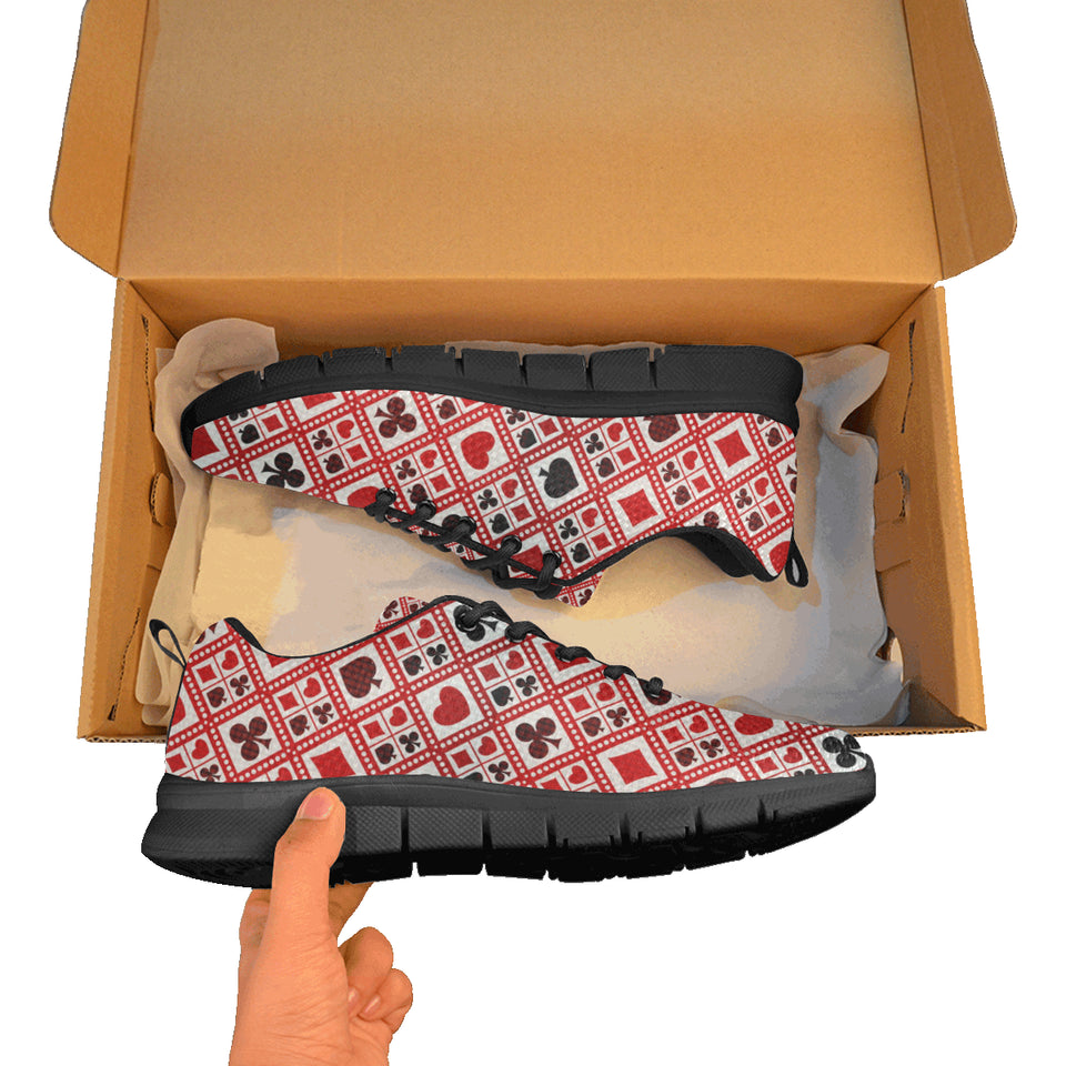 Casino Cards Suits Pattern Print Design 03 Men's Breathable Sneakers ( Model 055)