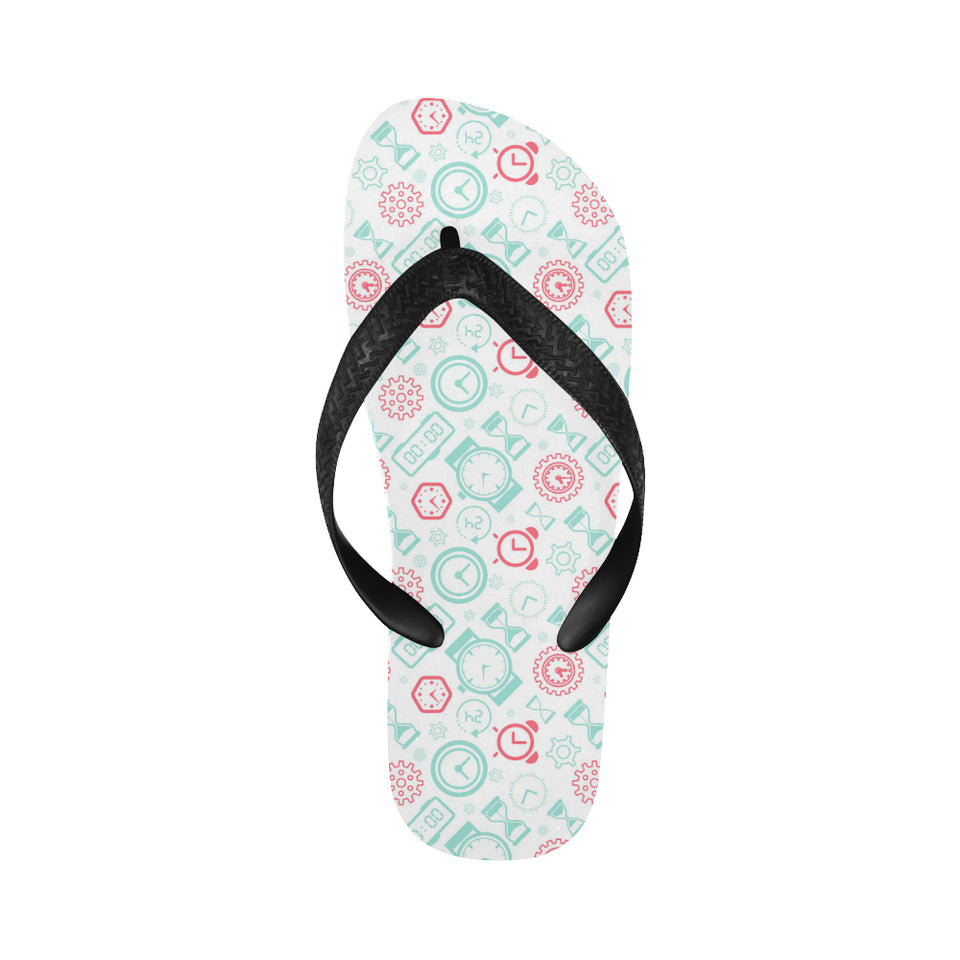 Clock time pattern blackground Unisex Flip Flops