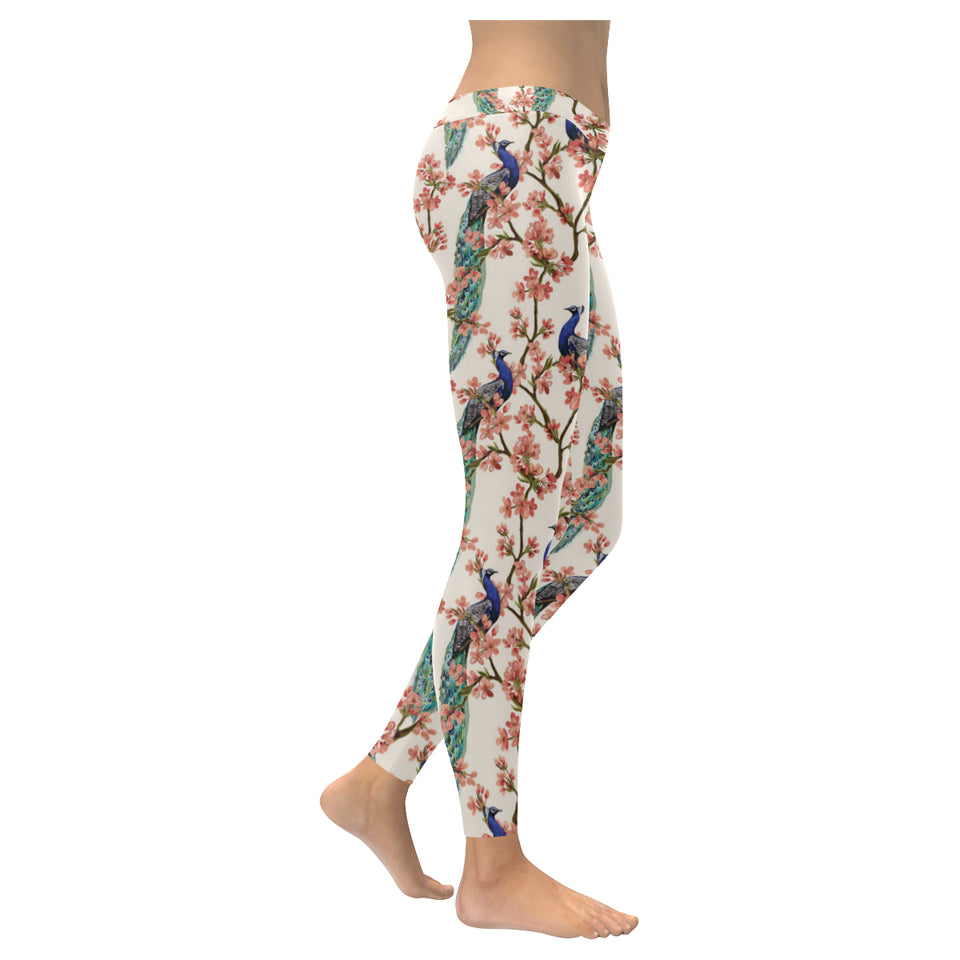 Peacock tropical flower pattern Women's Legging Fulfilled In US
