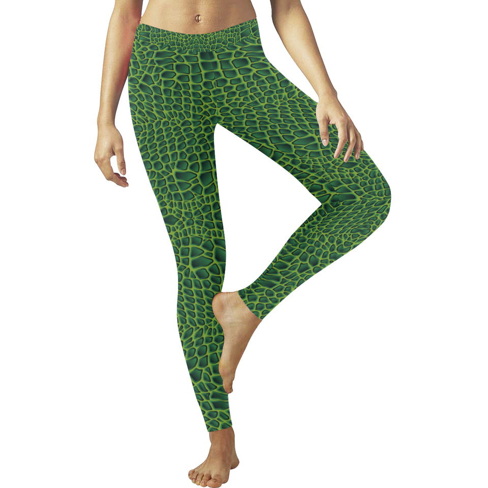Crocodile Skin Printed Women's Legging Fulfilled In US