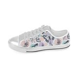 Butterfly pattern Men's Low Top Shoes White
