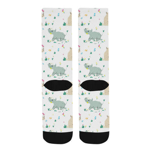 Cute Rhino pattern Crew Socks