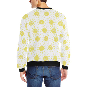 hand drawn sun pattern Men's Crew Neck Sweatshirt