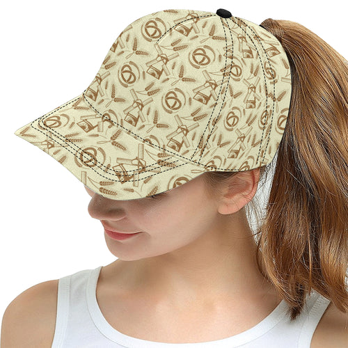 Windmill Wheat pattern All Over Print Snapback Cap