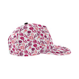 pink sketch tulip pattern All Over Print Snapback Cap