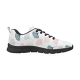 Black Gray Cream coral ginkgo leaves pattern Women's Sneaker Shoes