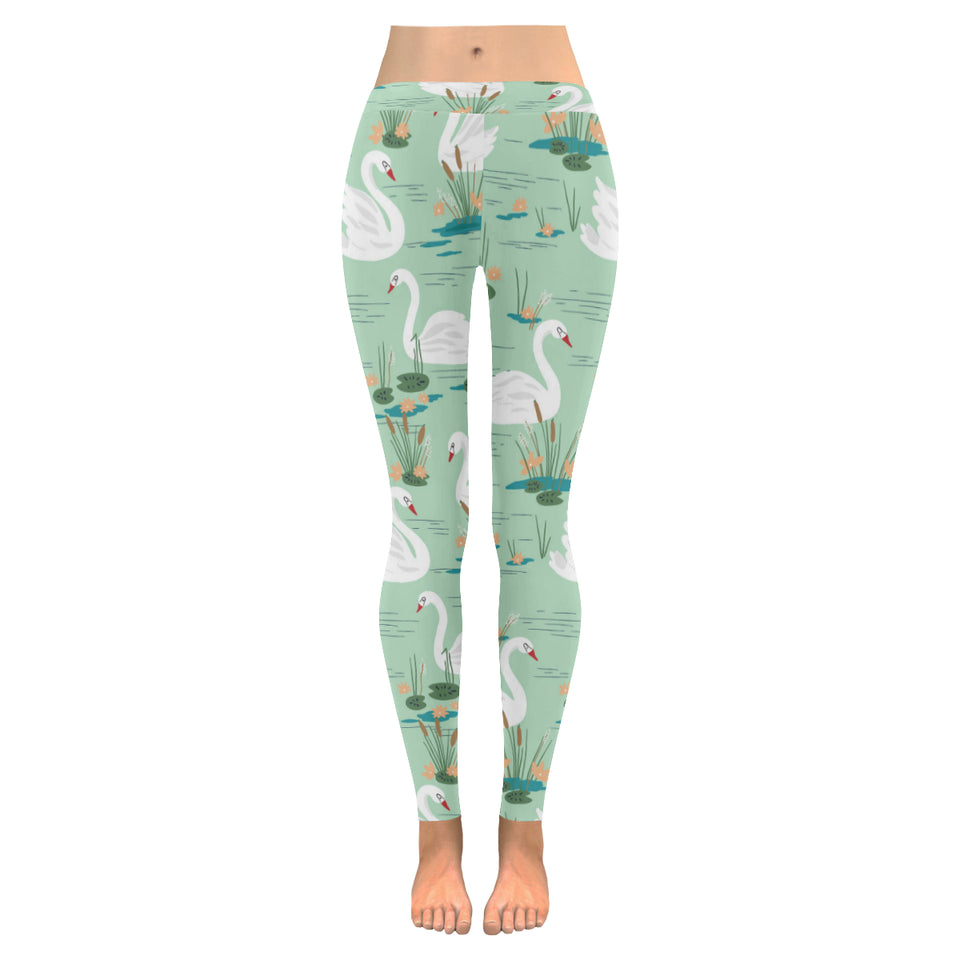 White swan lake pattern Women's Legging Fulfilled In US