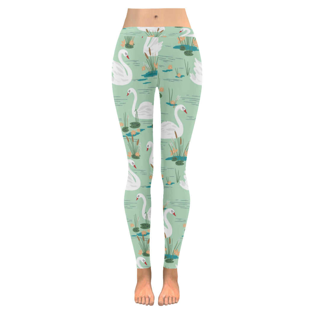 White swan lake pattern Women's Legging Fulfilled In US