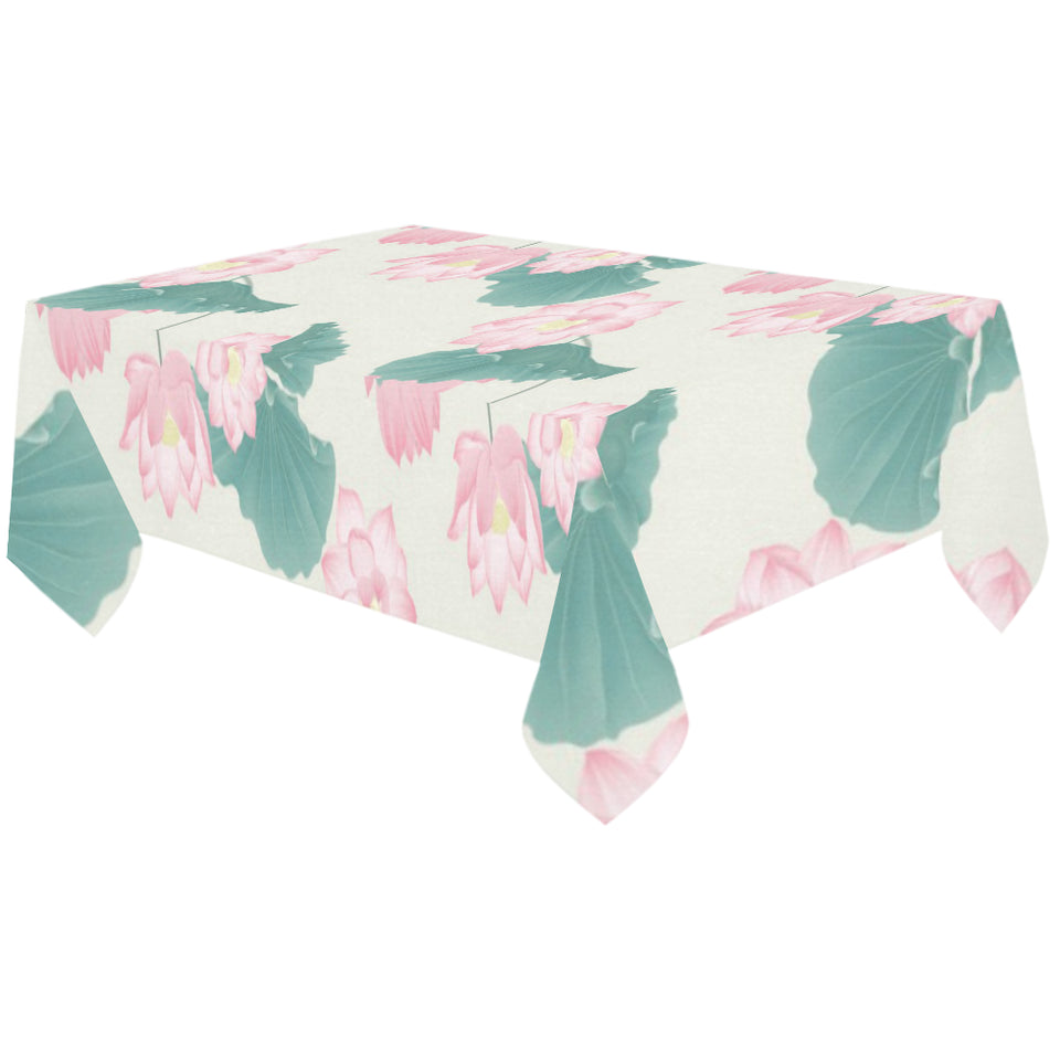 Pink lotus waterlily leaves pattern Tablecloth