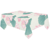 Pink lotus waterlily leaves pattern Tablecloth