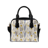 Lavender modern pattern blackground Shoulder Handbag