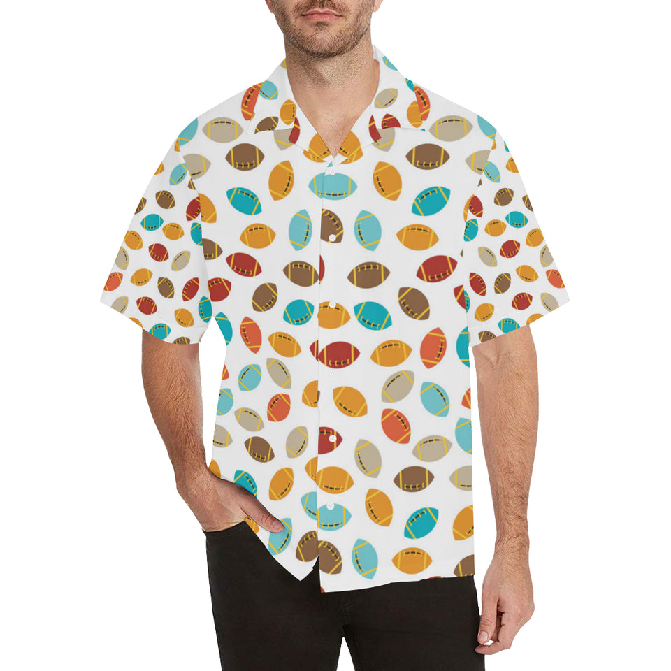 Colorful american football ball pattern Men's All Over Print Hawaiian Shirt