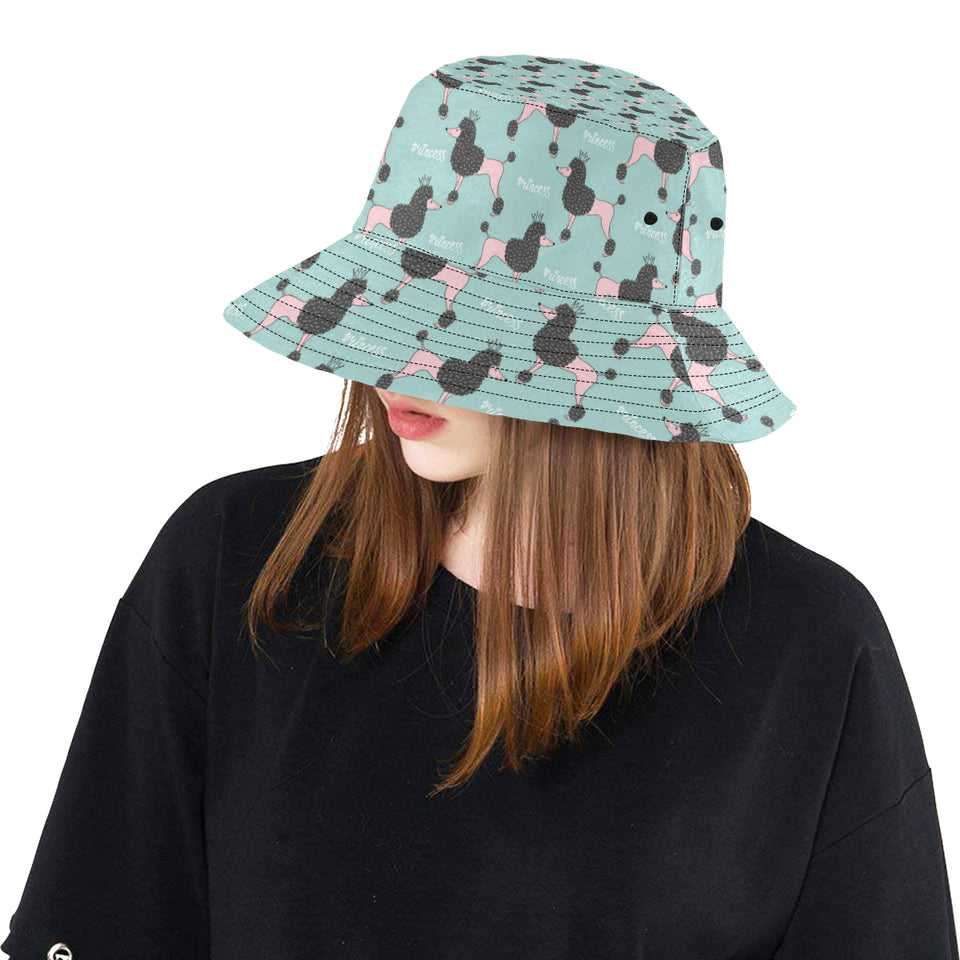 poodle dog green background Unisex Bucket Hat