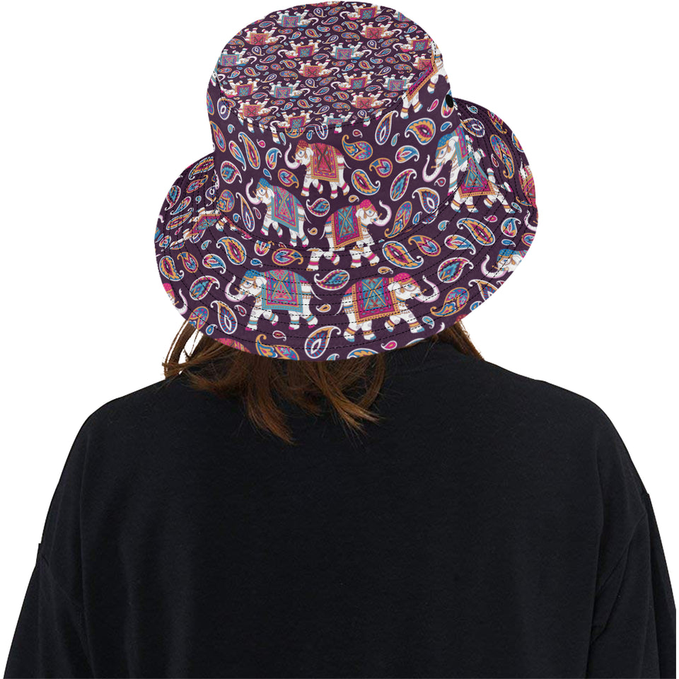 Elephant indian style ornament pattern Unisex Bucket Hat