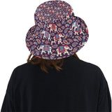 Elephant indian style ornament pattern Unisex Bucket Hat