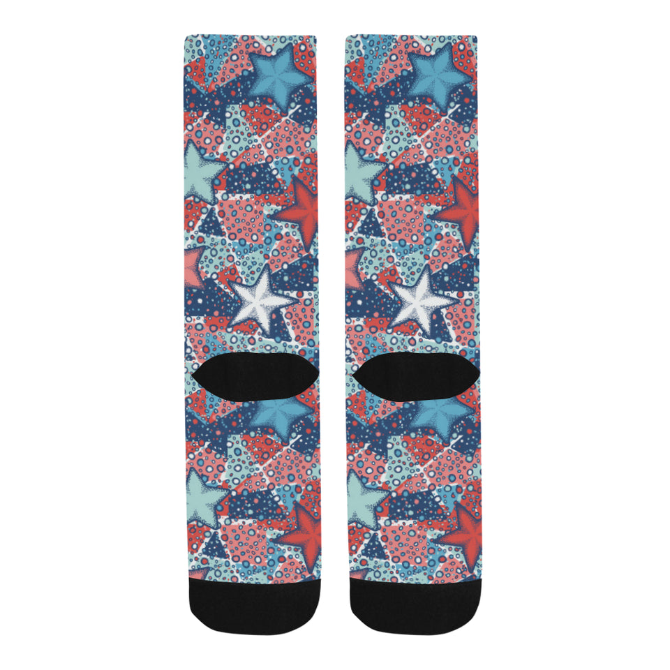 Hand drawn colorful starfish Crew Socks