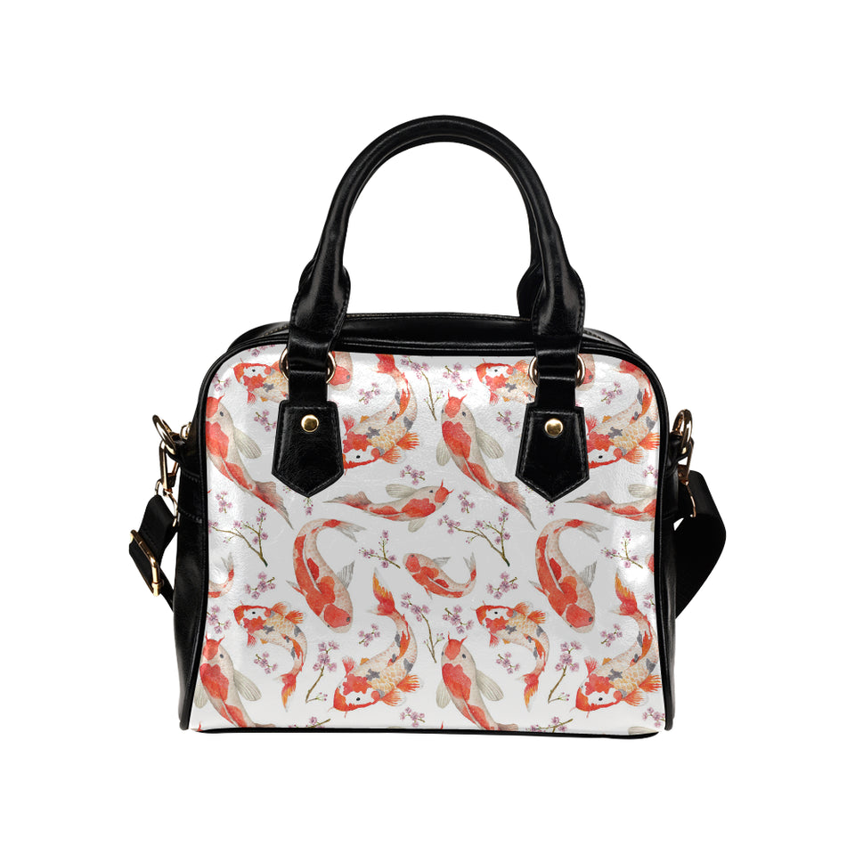 Watercolor fancy carp pattern Shoulder Handbag