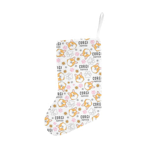 Corgi Dog Pattern Christmas Stocking