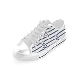 Anchor rope nautical  pattern Men's Low Top Shoes White