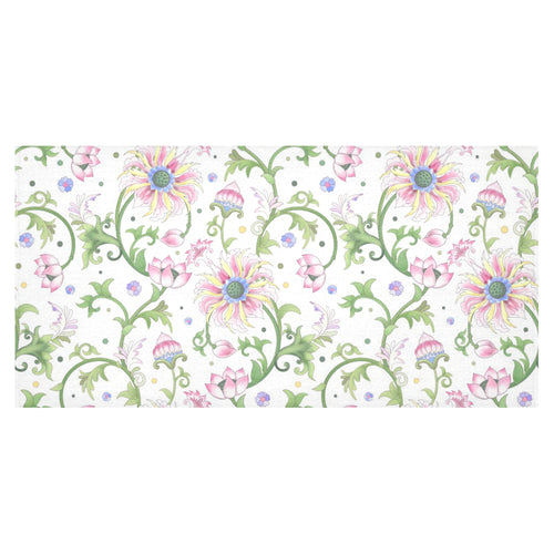 Beautiful pink lotus waterlily leaves pattern Tablecloth