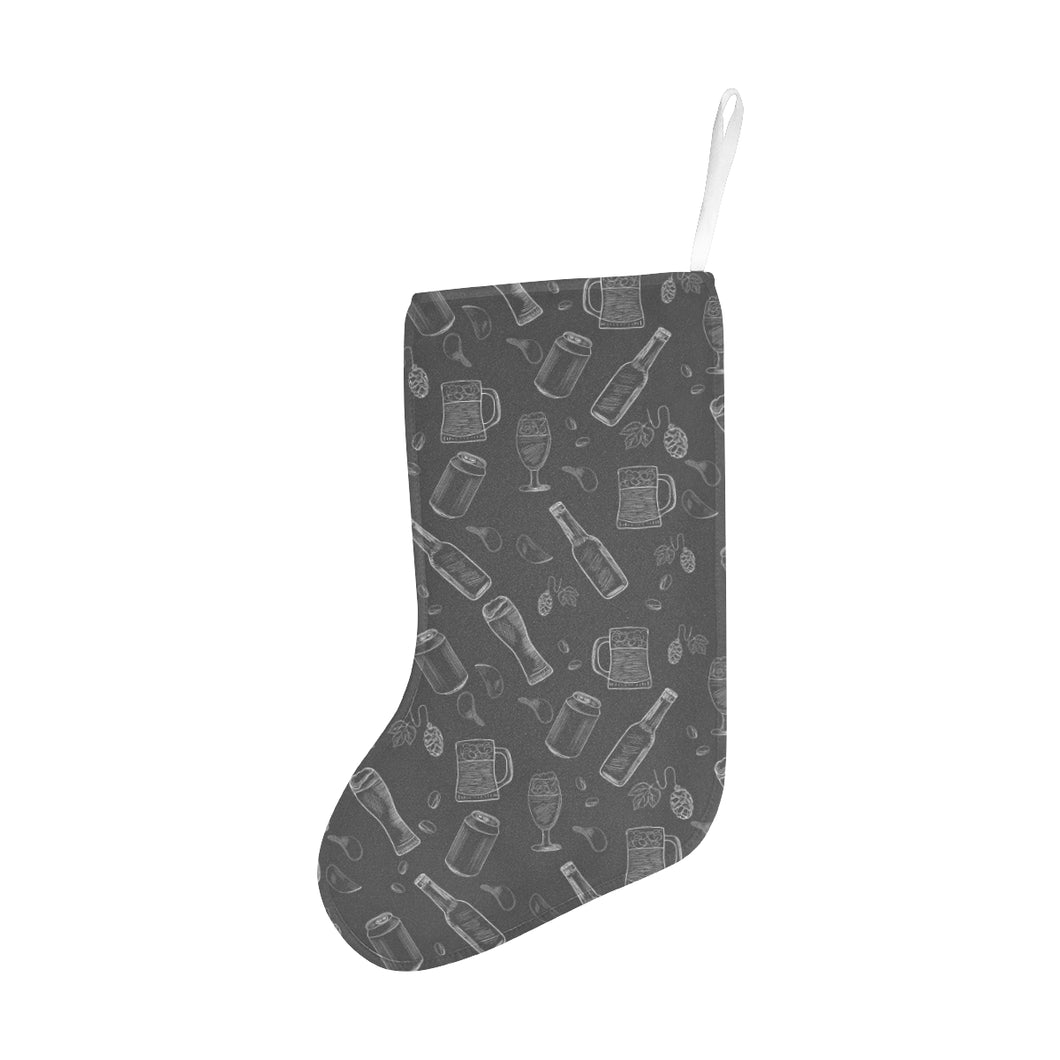 Beer hand drawn pattern Christmas Stocking