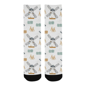 windmill pattern Crew Socks