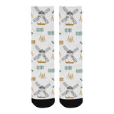 windmill pattern Crew Socks