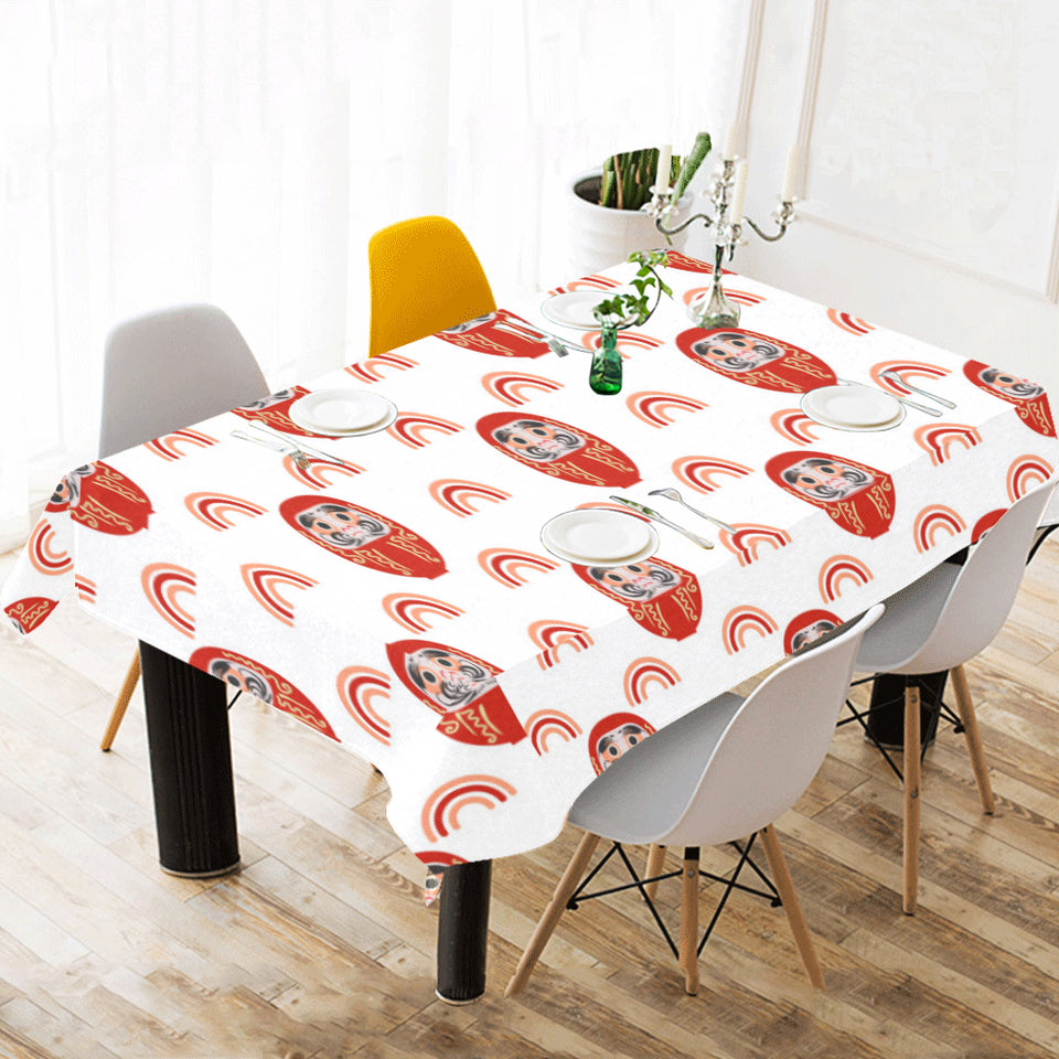 Daruma japanese wooden doll design pattern Tablecloth