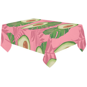 Avocado slices leaves pink back ground Tablecloth