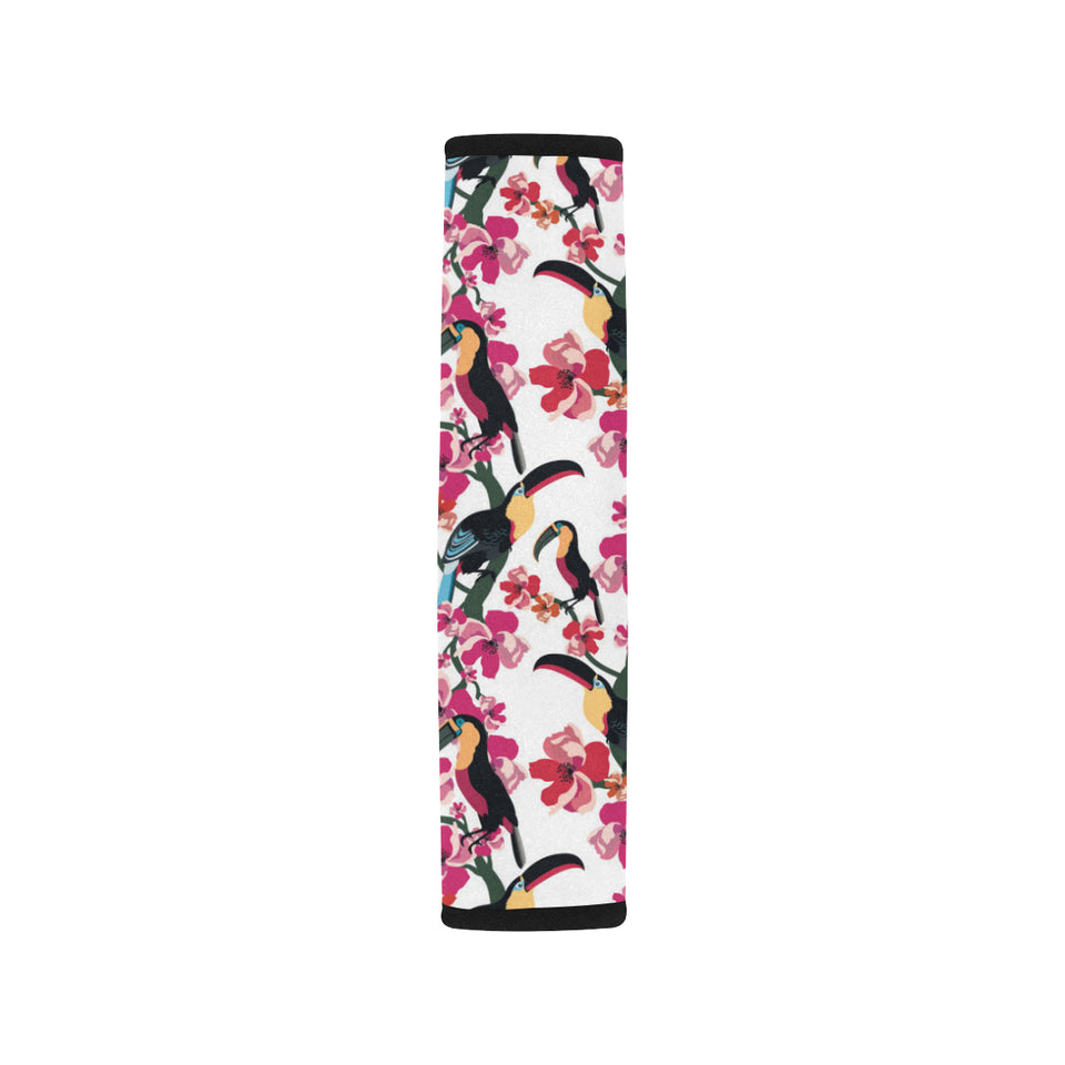 Toucan flower design pattern Car Seat Belt Cover