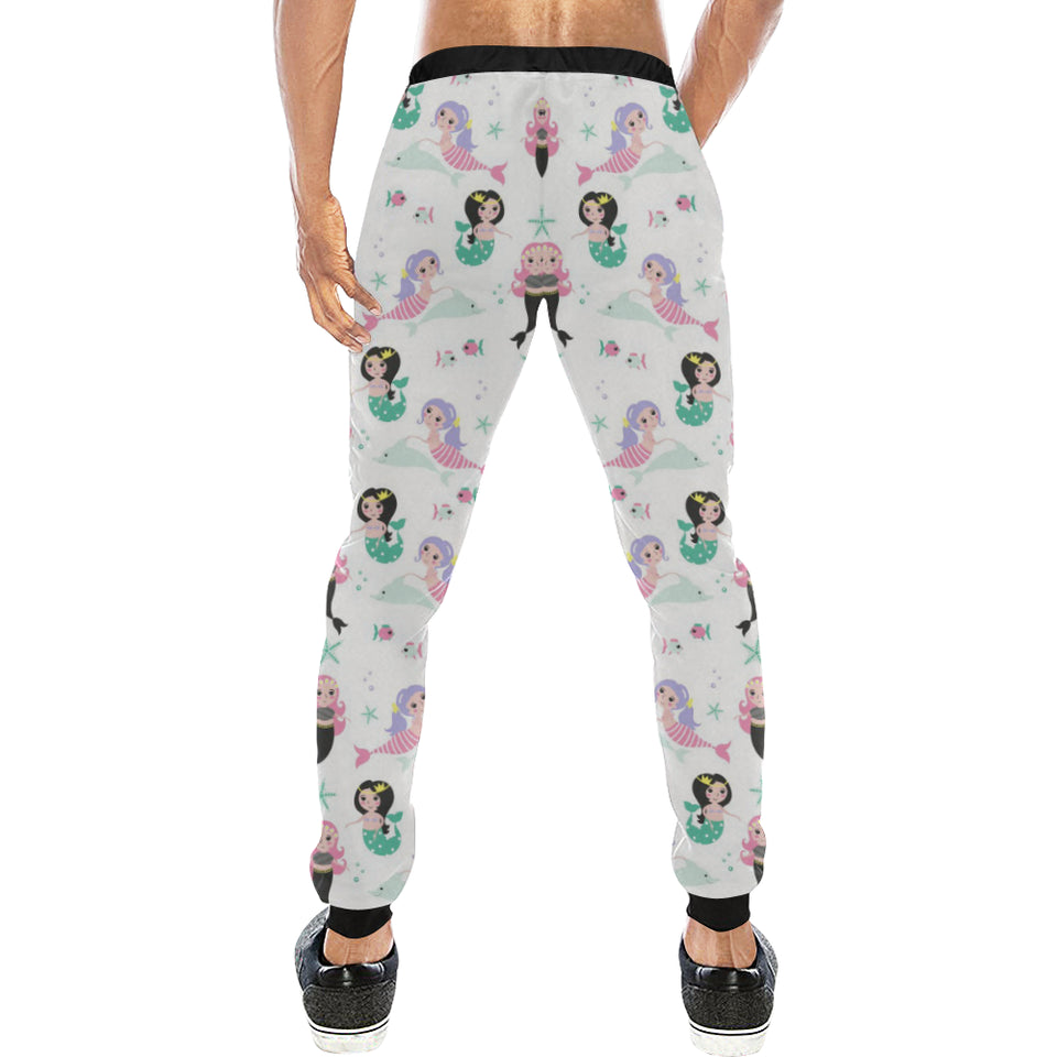 cute mermaid dolphin fish starfish pattern Unisex Casual Sweatpants