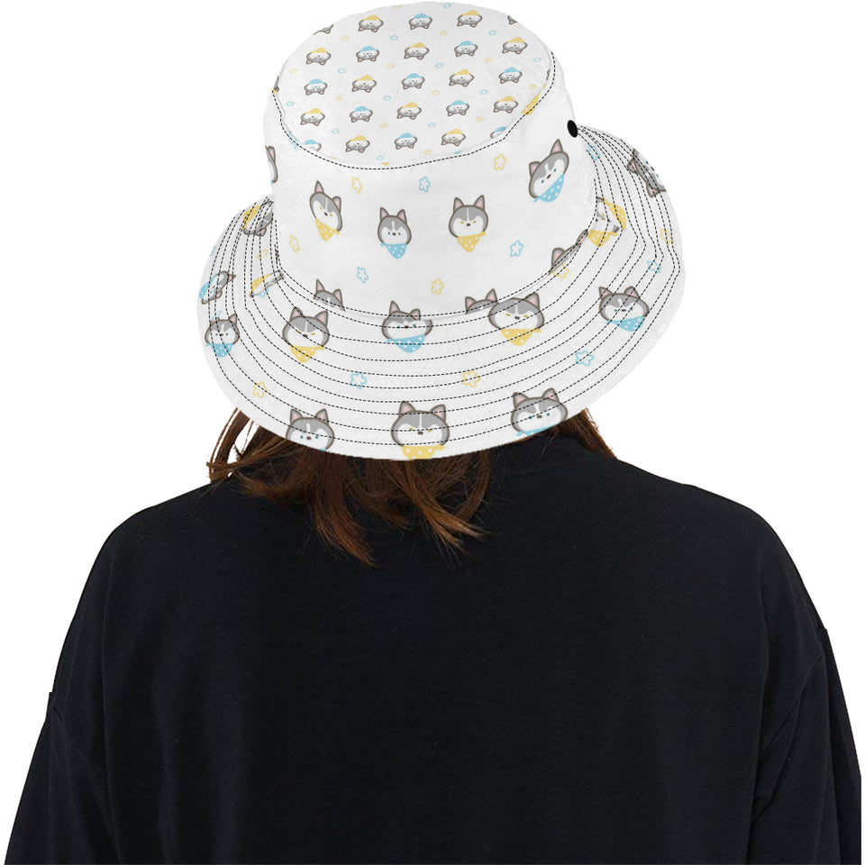 Cute Siberian Husky pattern Unisex Bucket Hat