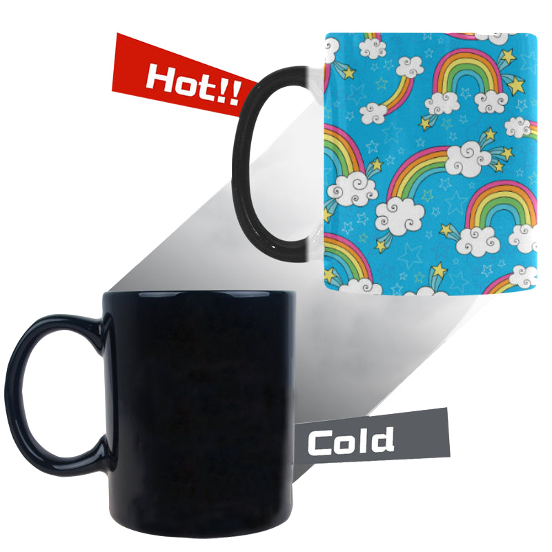 Rainbows Sky Clouds Pattern Morphing Mug Heat Changing Mug