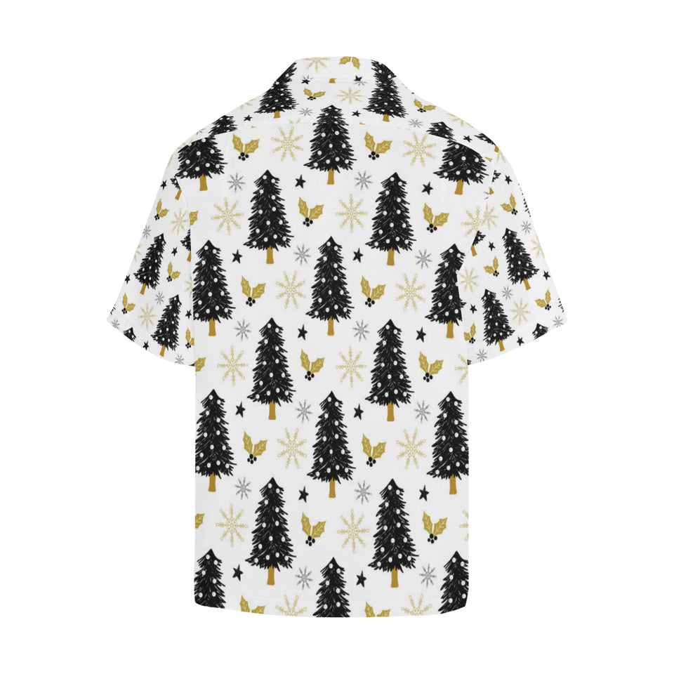 Christmas tree holly snow star pattern Men's All Over Print Hawaiian Shirt